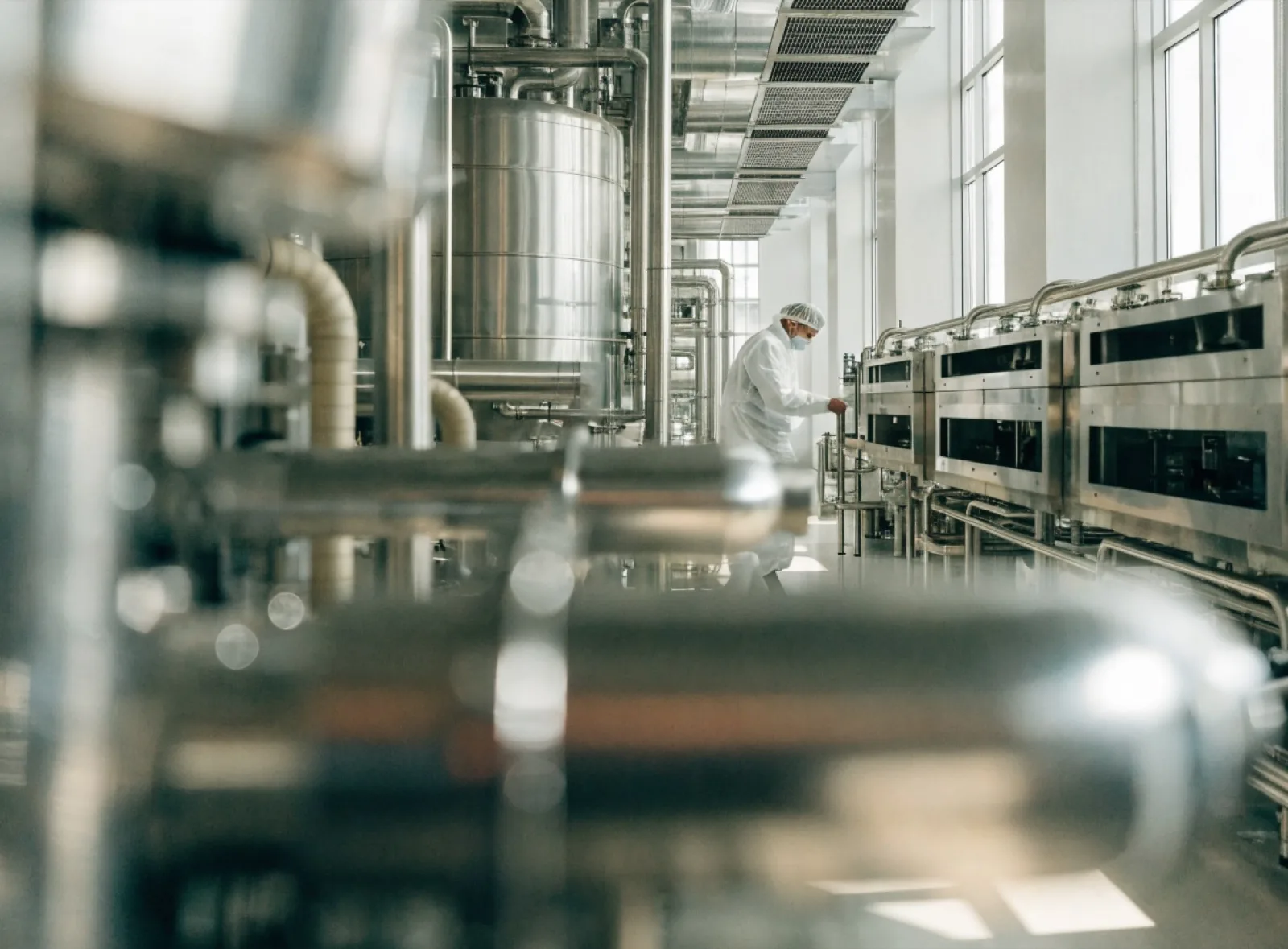 Ligne de production pharmaceutique en salle blanche